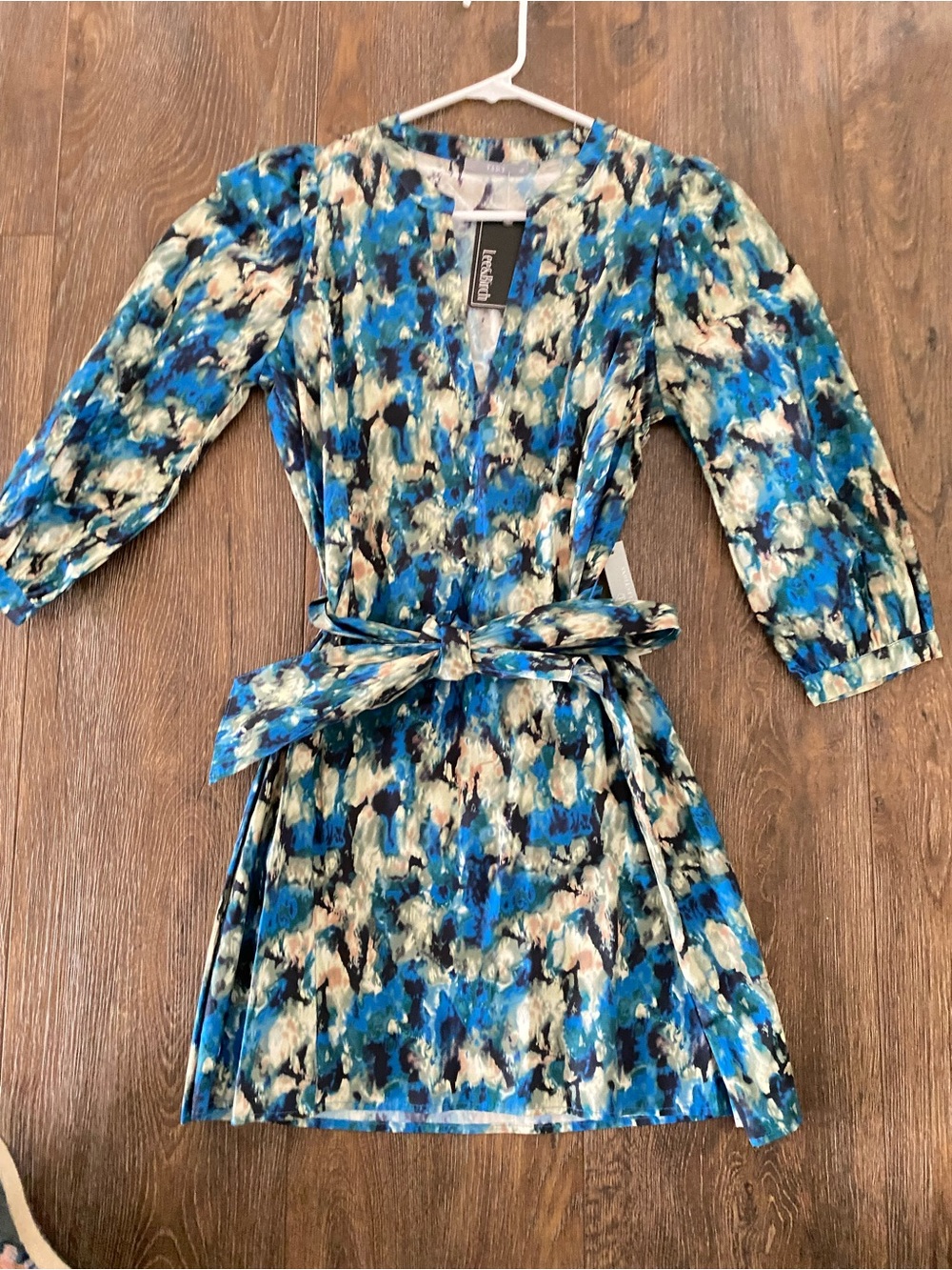 New with tag Tart Blue Multi Print Mini Wrap Dress